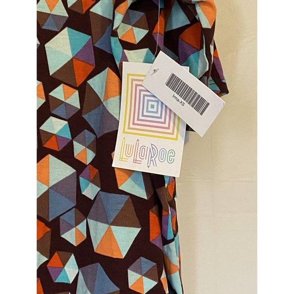 LuLaRoe Irma Simply Comfortable T Shirt Womens Sz XS Geometric Multi Color NWT - Picture 3 of 10